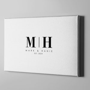 Initial Letters Wedding Guestbook, Monogram Signature Guest Book, Minimalist Wedding Home Decor Gift, Modern Wedding Guestbook CGB435 image 4