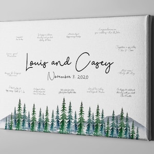 Canvas Guest Book, Forest Resort GuestBook Alternative, National Park Wedding Guest Book, Annviersary Gift Ideas - CGB328