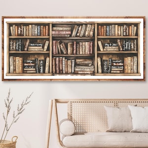 Library Theme Wedding Guestbook, Unique Signature Guest Book Alternative, Custom Wedding Gift for Couple, Guest Book Home Wall Decor -CGB513