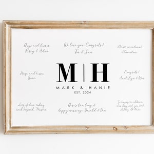 Initial Letters Wedding Guestbook, Monogram Signature Guest Book, Minimalist Wedding Home Decor Gift, Modern Wedding Guestbook CGB435 image 7