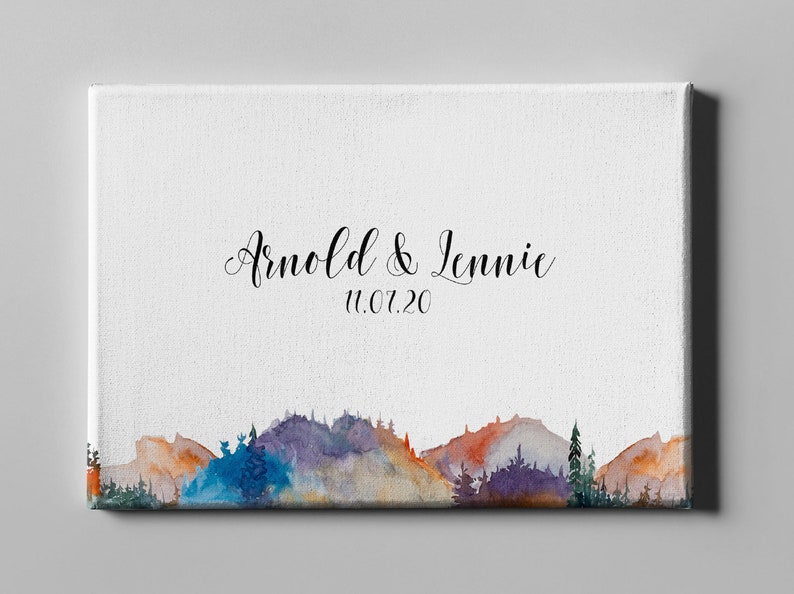 Canvas Guest Book Mountain Wedding Guest Book National Park Etsy