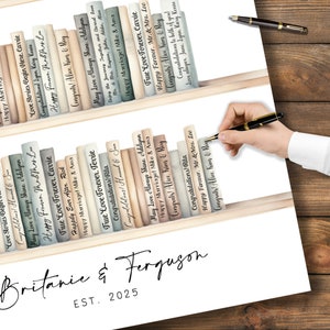 Libro de firmas de lienzo para buenos deseos de boda, alternativa al libro de firmas, alternativa al libro de firmas de boda, decoración del hogar, regalo de recuerdo - CGB468
