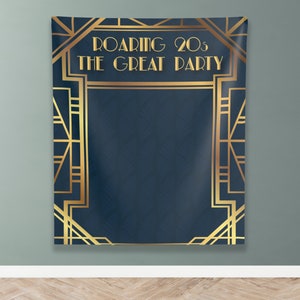 Custom Baroque Theme Backdrop, Great Gatsby Event Backdrop, Vintage Glam Birthday Banner, Roaring 20s Anniversary Background Decor - ADBD9