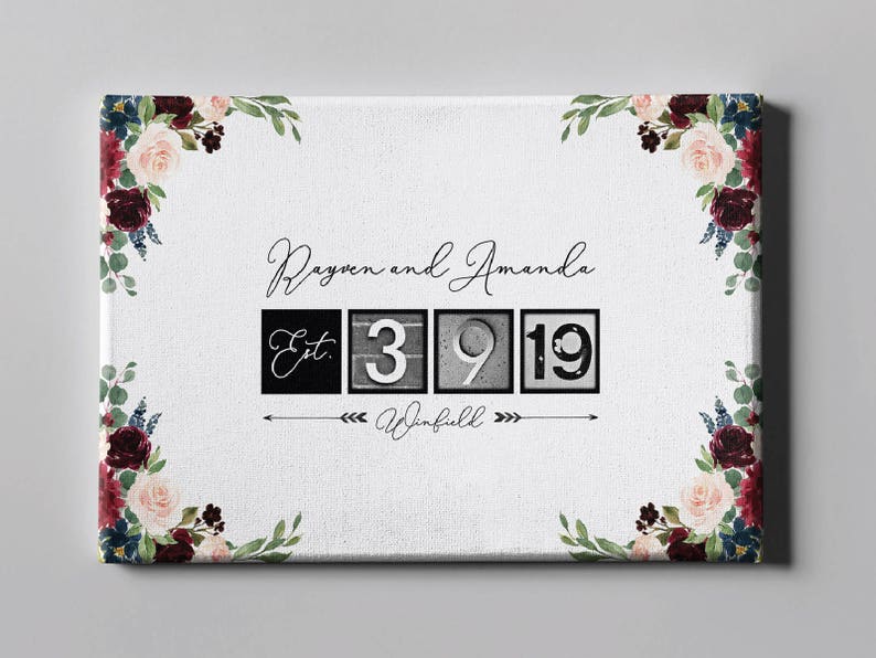 Elegant Burgundy Blush Floral GuestBook Signature Guest Book Alternative CGB217 SALE 50/% Off Canvas Guest Book Bridal Shower Gift Ideas
