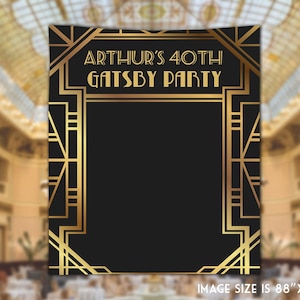 Great Gatsby Backdrop, Speakeasy Birthday Banner, Roaring 20s Wedding Backdrop, Photo Booth Station Props, Custom Baroque Backdrop - ADBD3