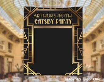 Great Gatsby Backdrop, Speakeasy Birthday Banner, Roaring 20s Wedding Backdrop, Photo Booth Station Props, Custom Baroque Backdrop - ADBD3