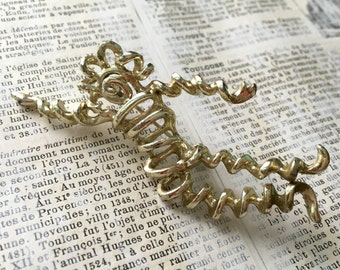 Vintage Nemo Abstract Gold Dancer Brooch -Swirl Modernist Goldtone Sixties Figural