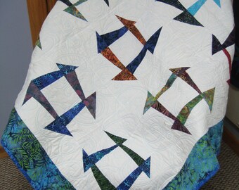 Abstract Batik throw quilt