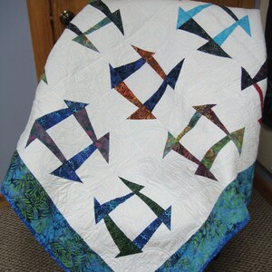Abstract Batik throw quilt