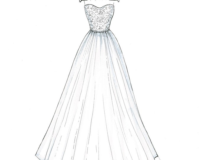 Custom Wedding Dress Sketch - Etsy