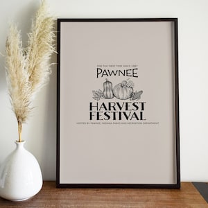 Parken en Recreatie Pawnee Harvest Festival poster, digitale download, boerderij stijl kunstwerk, perfect cadeau voor Parken en Rec TV show fans