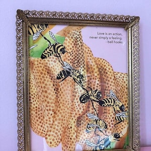 Bees - Lovestruck Print - 8 x10 print - Queer love - queer art - nature art - bell hooks quote