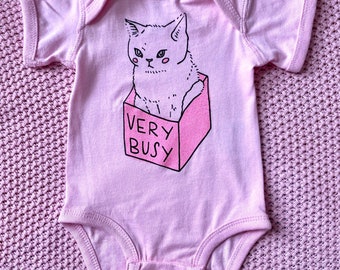Very busy cat - baby onesie - very busy baby