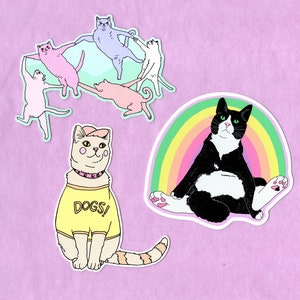 Les chats  sticker pack - vinyl sticker - Lovestruck Prints