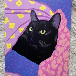 Black cat #3 - 8x10 print - Lovestruck prints - cat art
