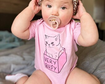 Very busy cat - baby onesie - very busy baby