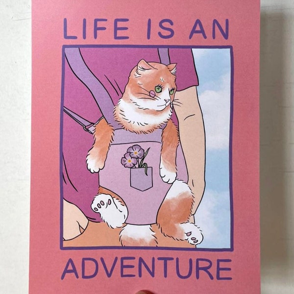 Adventure! - 5x7 print - Lovestruck Prints - cat art