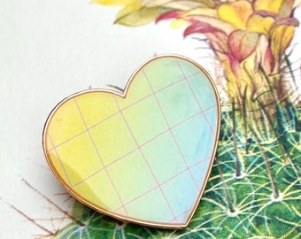 Space and time heart pin - Heart lapel pin - enamel pin - Lovestruck Prints