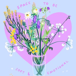 Soft and emotional - Lovestruck Print - 8 x10 print - wild flowers - queer art