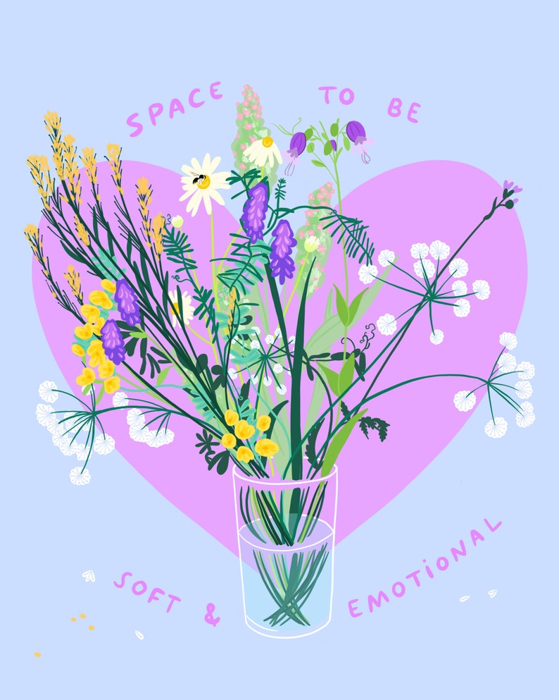 Soft and emotional Lovestruck Print 8 x10 print wild flowers queer art image 1