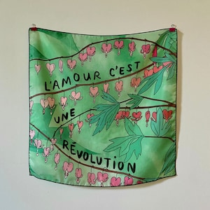 Love Is A Revolution - 16x16 inch Silk Scarf - Made To Order