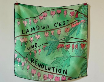 Love Is A Revolutionm- 26x26 inch Silk Scarf - Made To Order