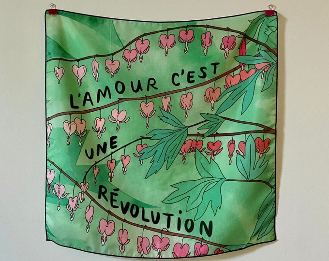 Love Is A Revolution - 16x16 inch Silk Scarf - Made To Order