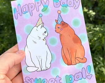 Sweet pal card - birthday greeting card - Lovestruck print