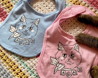 Acab bibs - cat bib - cute baby accessories - Lovestruck Prints - All cats are beautiful