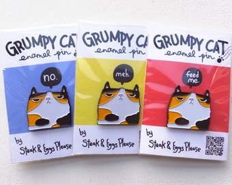 Grumpy Cat Pin // grumpy cat enamel pin // funny cat pin // cat enamel pin