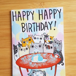 Funny Birthday Cat Card // Happy Birthday Cat Card