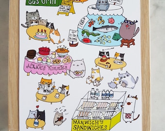 Cat Market Postcard // Cat Lover Postcard