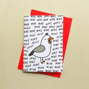 All Mine Karte / Möwen-Liebeskarte / Silly Seagull Love Card