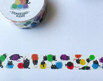 Cat Rainbow Yarn Washi Tape