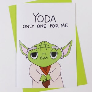 Tarjeta "Eres el único para mí" // Tarjeta de amor de Yoda // Tarjeta de San Valentín de Yoda // Tarjeta de amor de Star Wars