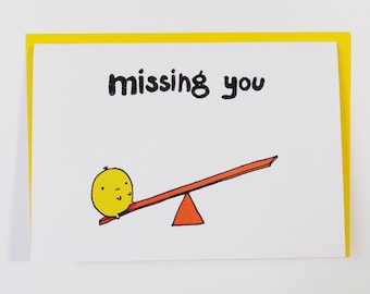 Missing you card lonely lump on seesaw card