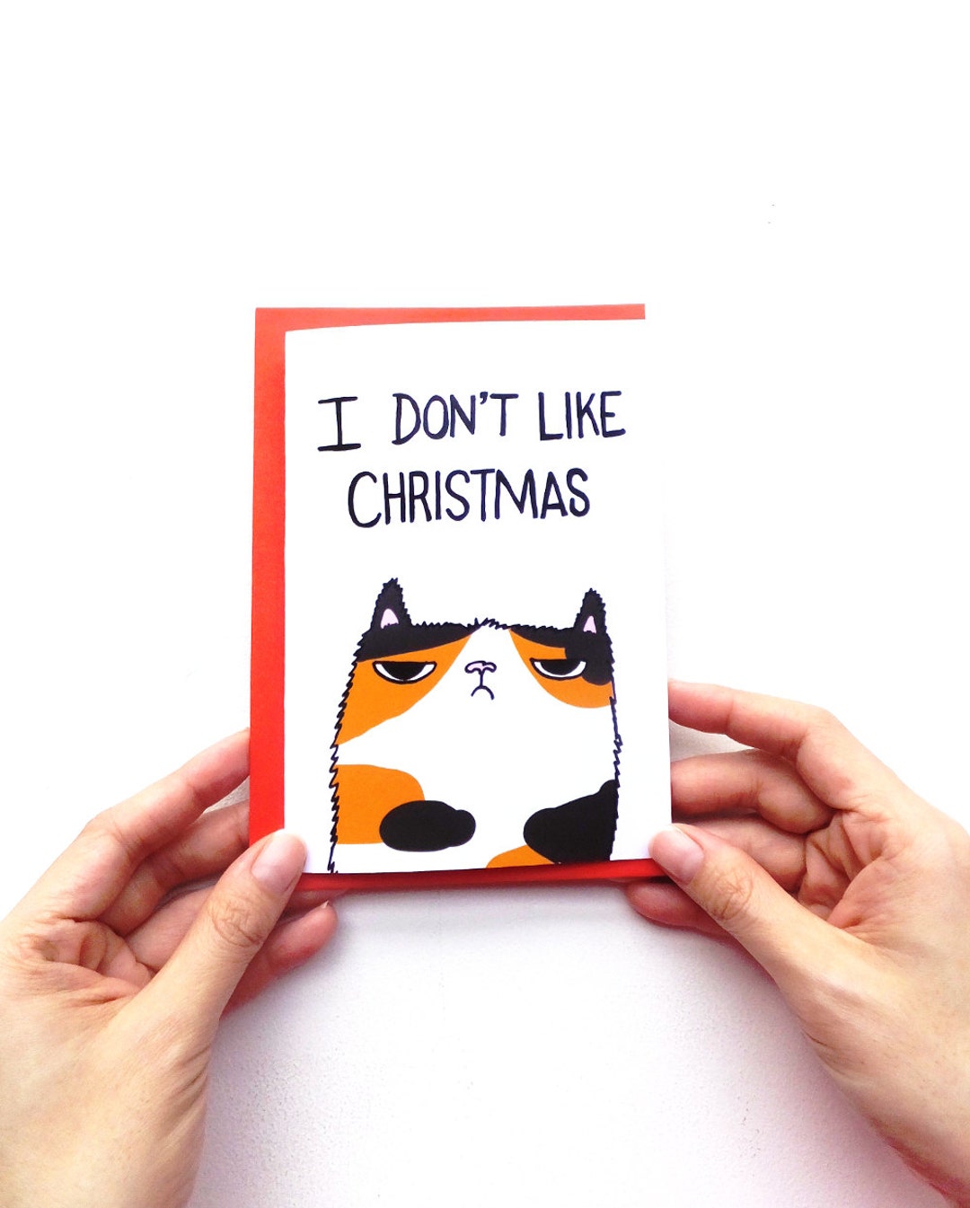 Grumpy Cat Christmas Card I Don't Like Christmas, Cute Christmas Card