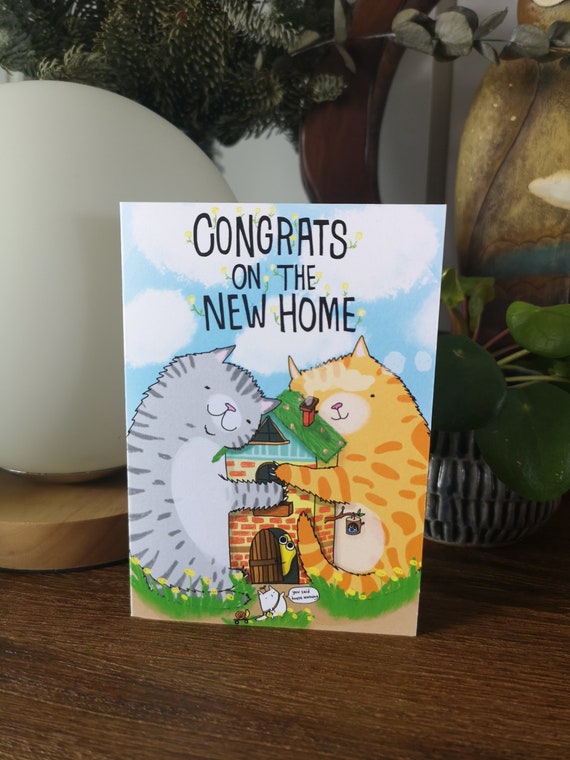Cat Housewarming Card // Funny housewarming card // Congrats new home card