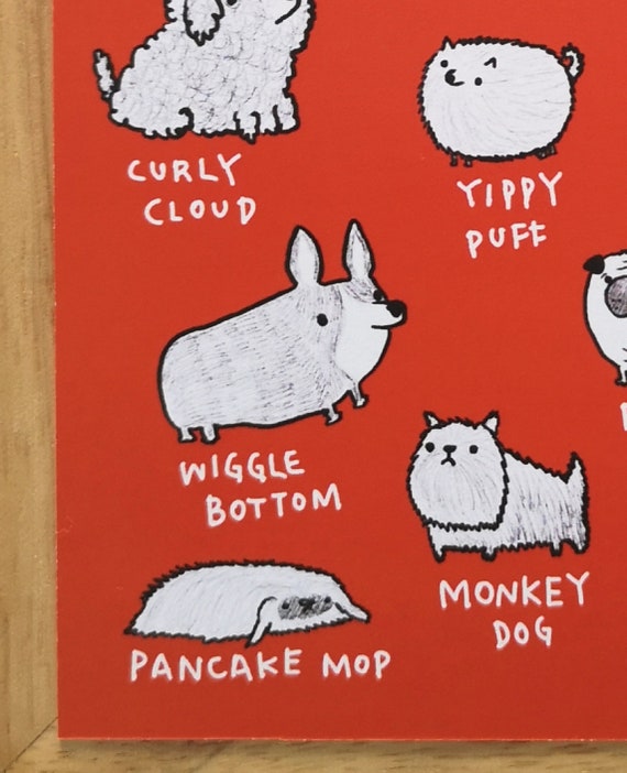 Cute Dog Postcard Corgi Shiba Inu Pug Chihuahua Pomeranian