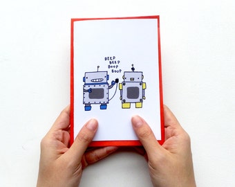 Robot Love Card // Robot Anniversary Card // Gender Neutral love card