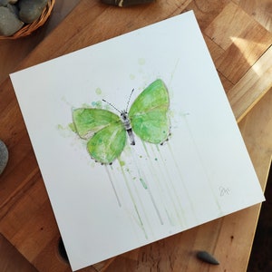 Desenho original de borboleta com mecha de cabelo verde