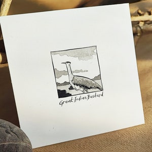 Great Indian Bustard Original Drawing - Endangered Species