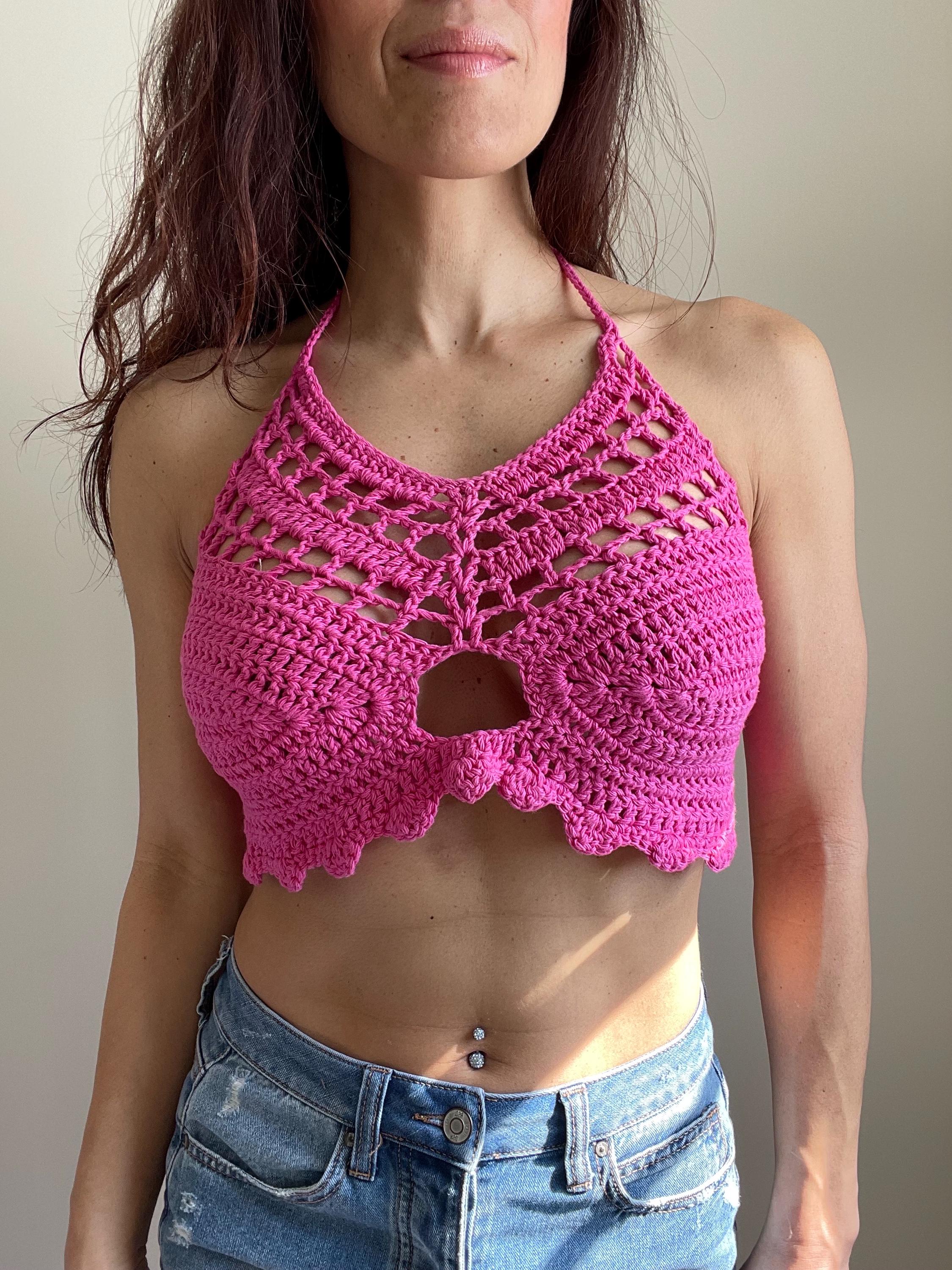 Hot Pink Crochet Top - Etsy