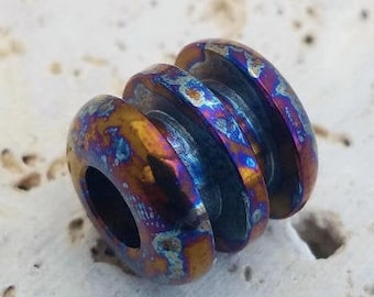 TiSurvival Titanium Ribbed Lanyard Bead