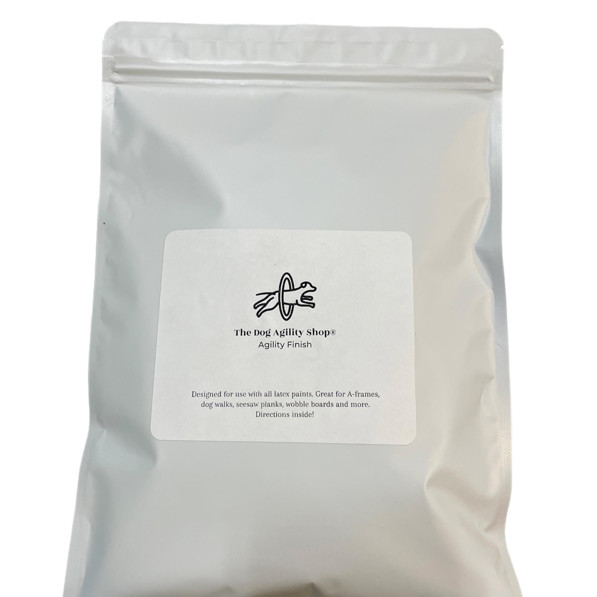 Dog Agility Equipment resurfacer granules for paint creates anti slip surface on dog agility contact equipment -Agility Finish® 12oz bag
