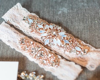 Gold garter Lace garter Custom wedding garter Mint Bridal garter belt Turquoise and gold wedding garter set Keepsake and Toss garter