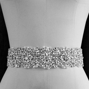 SALE - Wedding Belt, Bridal Belt, Sash Belt, Crystal Rhinestone & Off white Pearls - Style B788777