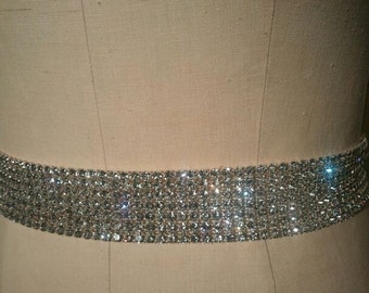 elastic rhinestone belt