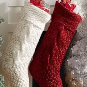 SALE - Personalized Christmas Stockings, Christmas Stockings, Knit Stockings, Traditional Stockings -Stocking100