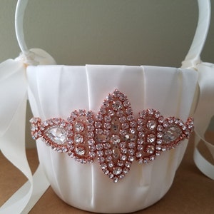 rose gold flower girl basket